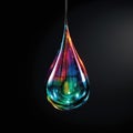 A colorful glass drop hanging from a string