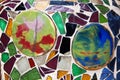 Colorful glass fragment mosaic, wall decoration, abstract art de