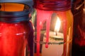 Colorful glass lamps