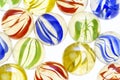 Colorful glass marbles, close up Royalty Free Stock Photo