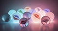 Colorful Glass Marbles with Glowing Effect, Soft Light Royalty Free Stock Photo
