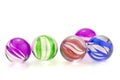 Colorful glass marbles isolated on white background Royalty Free Stock Photo
