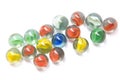 Colorful glass marbles on white background Royalty Free Stock Photo