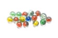 Colorful glass marbles on white background Royalty Free Stock Photo