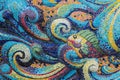 Colorful glass mosaic art shape fish. Royalty Free Stock Photo