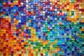 colorful glass mosaic tiles arranged in rainbow hues Royalty Free Stock Photo