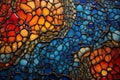 Colorful glass mosaic on the wall. Abstract background and texture for design Royalty Free Stock Photo