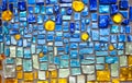 Colorful glass mosaic wall background Royalty Free Stock Photo