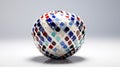 Colorful Glass Sculpture Egg On White Surface