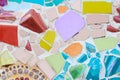 Colorful glass and tile wall texture background, mosaic art Royalty Free Stock Photo