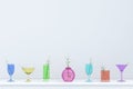 Colorful glass of water background on Christmas and New Year party day
