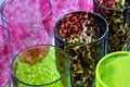 Colorful Glass-work cups background