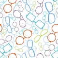 Colorful glasses seamless pattern background