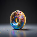 Colorful Glazed Donut. Ai Generated Royalty Free Stock Photo