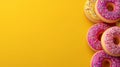 Colorful Glazed Donuts with Sprinkles on. Royalty Free Stock Photo