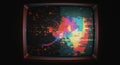 Colorful Glitch Distortion on Retro Television Screen Royalty Free Stock Photo
