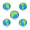 Colorful Globe Earth, Vector illustration flat cartoon design st