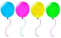 Colorful glossy balloons set on white background.