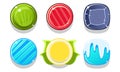 Colorful Glossy Balls Set, Shiny Spheres, Game User Interface Assets Vector Illustration