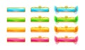 Colorful glossy banners for game or web design. Royalty Free Stock Photo