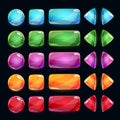 Colorful glossy buttons set on dark background