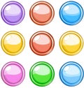 Colorful Glossy Buttons Web Design Elements Game UI App Icons Interface Circular Shiny Bright Round Royalty Free Stock Photo