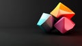 Colorful Glossy Cubes on Dark Background Royalty Free Stock Photo