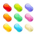 Colorful glossy jelly candies set. Royalty Free Stock Photo