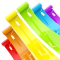 Colorful glossy paint rollers with color strokes Royalty Free Stock Photo