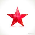 Colorful glossy vector red star isolated