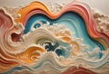 Colorful Glossy Wave Pattern, Generative AI