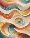 Colorful Glossy Wave Pattern, Generative AI