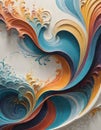 Colorful Glossy Wave Pattern, Generative AI