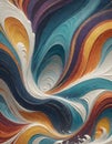 Colorful Glossy Wave Pattern, Generative AI