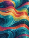 Colorful Glossy Wave Pattern, Generative AI