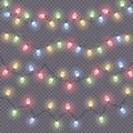 Garland, LED neon Christmas lights, glow lamp. Royalty Free Stock Photo