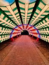 Colorful glowing art installation in the glow garden dubai.