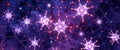Colorful and glowing cells interacting in a dark environment