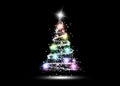 Colorful Glowing Christmas Tree Royalty Free Stock Photo