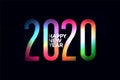 Colorful 2020 glowing happy new year background design