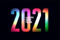 colorful 2021 glowing happy new year background design