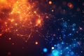 Glowing abstract technology background with vibrant digital connections Royalty Free Stock Photo
