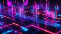 Colorful Glowing Lines Representing Data Analysis and Predictive Trends