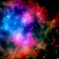 Colorful and glowing nebula. Space Background. Artwork created using generative AI Royalty Free Stock Photo