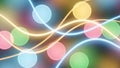 Colorful glowing orbs with light trails. Royalty Free Stock Photo