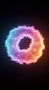 Colorful Glowing Ring of Particles on Dark Background Royalty Free Stock Photo
