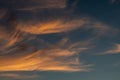 Colorful gold clouds on blue epic sky cloudscape