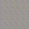 COLORFUL GOLD PURPLE REINDEERS DESIGN PATTERN TEXTURE Royalty Free Stock Photo