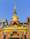 Colorful Golden Chedi Pagoda Temple Wat That Sanarun Bangkok Thailand