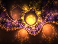 Colorful golden fractal clockwork